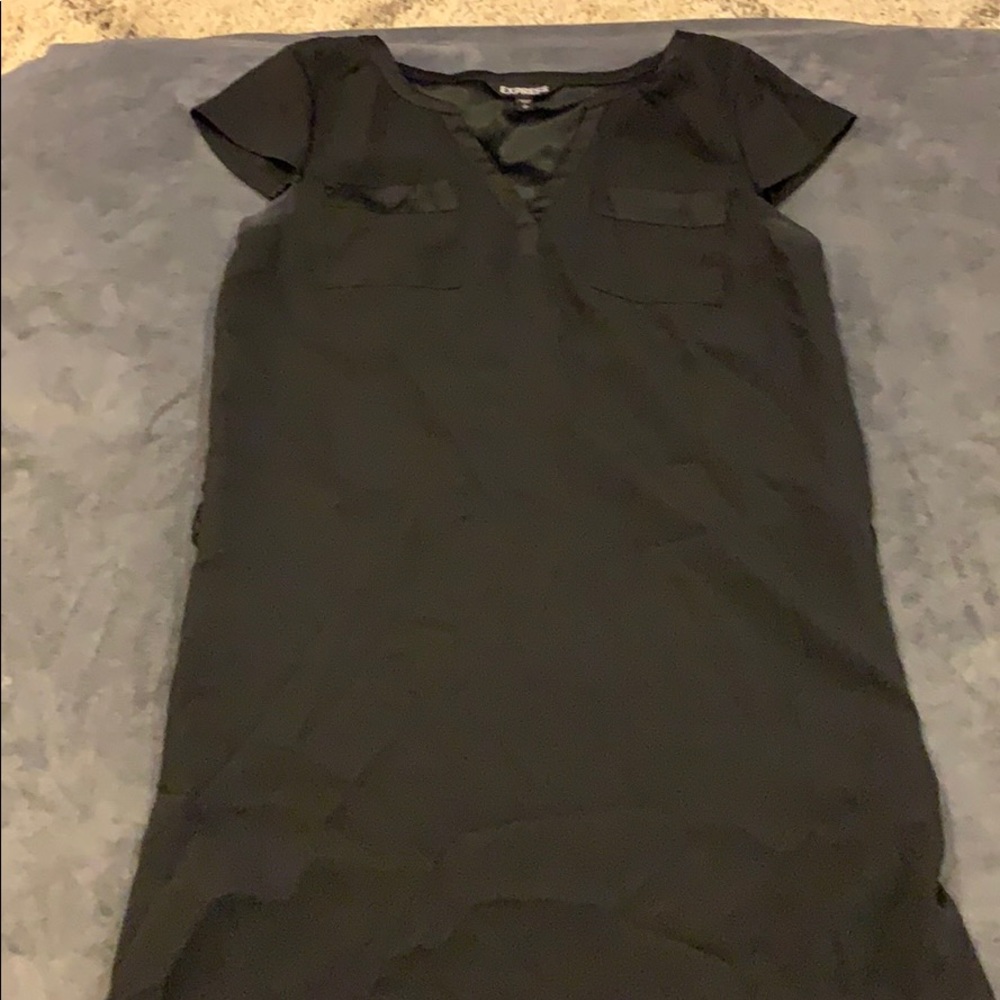 Express cap sleeve dress with satin details